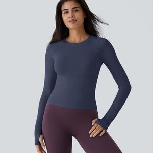 Blue Long Sleeve Athletic Top